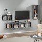 Set di Mobili Porta TV 4 pz Grigio Sonoma in Legno Multistrato Set di Mobili Porta TV 4 pz Grigio Sonoma in Legno Multistrato