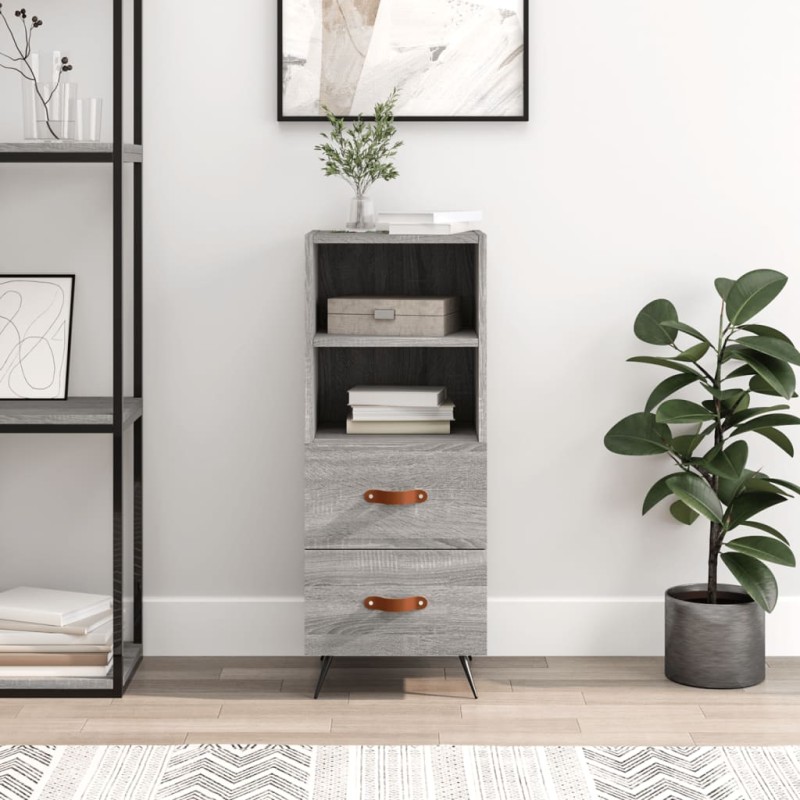 Credenza Grigio Sonoma 34,5x34x90 cm in Legno Multistrato Credenza Grigio Sonoma 34,5x34x90 cm in Legno Multistrato