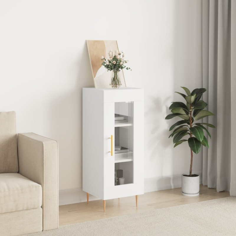 Credenza Bianca 34,5x34x90 cm in Legno Multistrato Credenza Bianca 34,5x34x90 cm in Legno Multistrato
