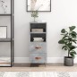 Credenza Grigio Cemento 34,5x34x90 cm in Legno Multistrato Credenza Grigio Cemento 34,5x34x90 cm in Legno Multistrato