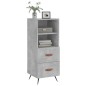 Credenza Grigio Cemento 34,5x34x90 cm in Legno Multistrato Credenza Grigio Cemento 34,5x34x90 cm in Legno Multistrato