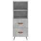Credenza Grigio Cemento 34,5x34x90 cm in Legno Multistrato Credenza Grigio Cemento 34,5x34x90 cm in Legno Multistrato