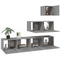 Set di Mobili Porta TV 4 pz Grigio Sonoma in Legno Multistrato Set di Mobili Porta TV 4 pz Grigio Sonoma in Legno Multistrato