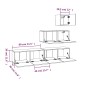 Set di Mobili Porta TV 4 pz Grigio Sonoma in Legno Multistrato Set di Mobili Porta TV 4 pz Grigio Sonoma in Legno Multistrato