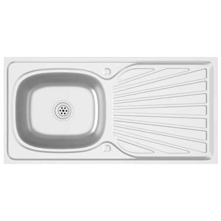 Lavello da Cucina con Scarico Argento 1000x500x155 mm Acciaio