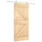 vidaXL Porta Scorrevole con Set Hardware 90x210 cm Legno Massello Pino vidaXL Porta Scorrevole con Set Hardware 90x210 cm Legno Massello Pino