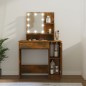 Toeletta con LED Rovere Fumo 86,5x35x136 cm Toeletta con LED Rovere Fumo 86,5x35x136 cm