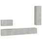 vidaXL Set di Mobili Porta TV 4 pz Grigio Cemento in Legno Multistrato vidaXL Set di Mobili Porta TV 4 pz Grigio Cemento in Legno Multistrato