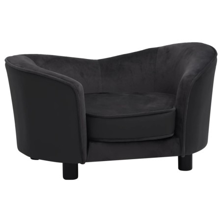 vidaXL Divano per Cani Nero 69x49x40 cm in Peluche e Similpelle