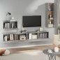 vidaXL Set di Mobili Porta TV 4 pz Grigio Cemento in Legno Multistrato vidaXL Set di Mobili Porta TV 4 pz Grigio Cemento in Legno Multistrato