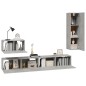 vidaXL Set di Mobili Porta TV 4 pz Grigio Cemento in Legno Multistrato vidaXL Set di Mobili Porta TV 4 pz Grigio Cemento in Legno Multistrato