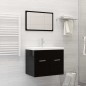Set Mobili da Bagno Nero Lucido in Truciolato Set Mobili da Bagno Nero Lucido in Truciolato