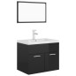 Set Mobili da Bagno Nero Lucido in Truciolato Set Mobili da Bagno Nero Lucido in Truciolato