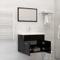 Set Mobili da Bagno Nero Lucido in Truciolato Set Mobili da Bagno Nero Lucido in Truciolato