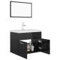 Set Mobili da Bagno Nero Lucido in Truciolato Set Mobili da Bagno Nero Lucido in Truciolato