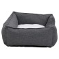 Lettino per Cani Grigio e Bianco 85,5x70x23cm Pile Effetto Lino Lettino per Cani Grigio e Bianco 85,5x70x23cm Pile Effetto Lino