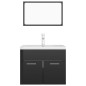 Set Mobili da Bagno Nero Lucido in Truciolato Set Mobili da Bagno Nero Lucido in Truciolato