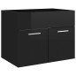 Set Mobili da Bagno Nero Lucido in Truciolato Set Mobili da Bagno Nero Lucido in Truciolato