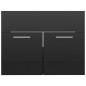 Set Mobili da Bagno Nero Lucido in Truciolato Set Mobili da Bagno Nero Lucido in Truciolato
