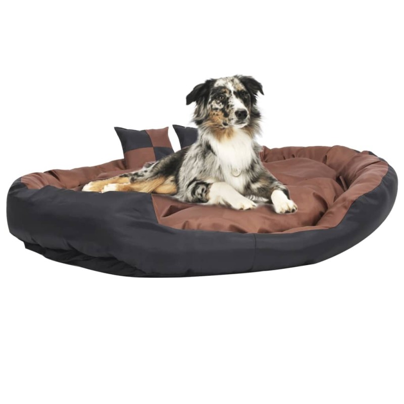 Cuscino per Cani Reversibile Lavabile Nero Marrone 150x120x25cm Cuscino per Cani Reversibile Lavabile Nero Marrone 150x120x25cm