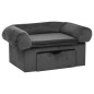 Divano per Cani con Cassetto Grigio Scuro 75x50x38cm in Peluche Divano per Cani con Cassetto Grigio Scuro 75x50x38cm in Peluche
