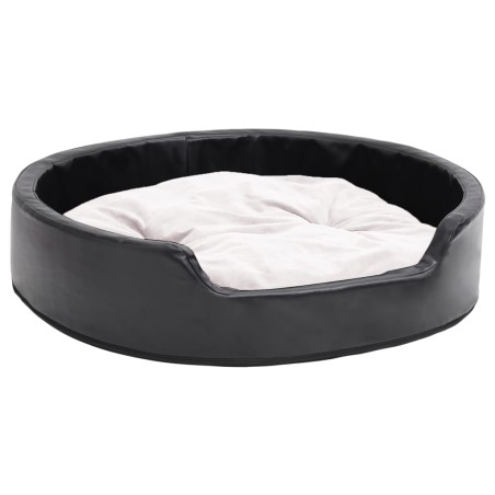 Lettino per Cani Nero e Beige 79x70x19 cm Peluche e Similpelle