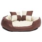 Cuscino per Cani Reversibile Lavabile Marrone Crema 85x70x20 cm Cuscino per Cani Reversibile Lavabile Marrone Crema 85x70x20 cm