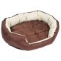 Cuscino per Cani Reversibile Lavabile Marrone Crema 85x70x20 cm Cuscino per Cani Reversibile Lavabile Marrone Crema 85x70x20 cm