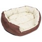 Cuscino per Cani Reversibile Lavabile Marrone Crema 85x70x20 cm Cuscino per Cani Reversibile Lavabile Marrone Crema 85x70x20 cm