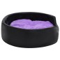 Lettino per Cani Nero e Viola 99x89x21 cm Peluche e Similpelle