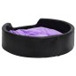 Lettino per Cani Nero e Viola 99x89x21 cm Peluche e Similpelle