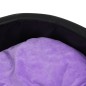 Lettino per Cani Nero e Viola 99x89x21 cm Peluche e Similpelle