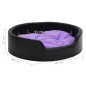 Lettino per Cani Nero e Viola 99x89x21 cm Peluche e Similpelle