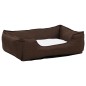 Lettino Cani Marrone e Bianco 85,5x70x23 cm Pile Effetto Lino Lettino Cani Marrone e Bianco 85,5x70x23 cm Pile Effetto Lino