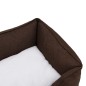 Lettino Cani Marrone e Bianco 85,5x70x23 cm Pile Effetto Lino Lettino Cani Marrone e Bianco 85,5x70x23 cm Pile Effetto Lino