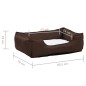 Lettino Cani Marrone e Bianco 85,5x70x23 cm Pile Effetto Lino Lettino Cani Marrone e Bianco 85,5x70x23 cm Pile Effetto Lino