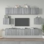 Set di Mobili Porta TV 6 pz Grigio Sonoma in Legno Multistrato Set di Mobili Porta TV 6 pz Grigio Sonoma in Legno Multistrato