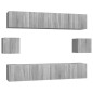 Set di Mobili Porta TV 6 pz Grigio Sonoma in Legno Multistrato Set di Mobili Porta TV 6 pz Grigio Sonoma in Legno Multistrato