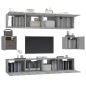 Set di Mobili Porta TV 6 pz Grigio Sonoma in Legno Multistrato Set di Mobili Porta TV 6 pz Grigio Sonoma in Legno Multistrato