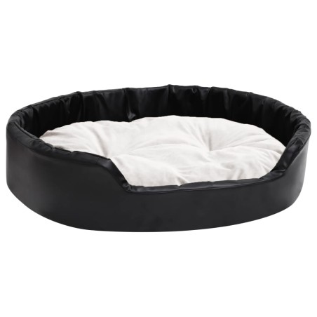 Lettino per Cani Nero e Beige 90x79x20 cm Peluche e Similpelle