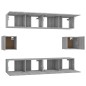 Set di Mobili Porta TV 6 pz Grigio Sonoma in Legno Multistrato Set di Mobili Porta TV 6 pz Grigio Sonoma in Legno Multistrato