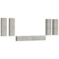 Set di Mobili Porta TV 6 pz Grigio Cemento in Legno Multistrato