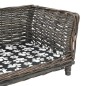 Cesta per Cani con Cuscino Grigio 50x33x30 cm Salice Naturale Cesta per Cani con Cuscino Grigio 50x33x30 cm Salice Naturale