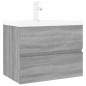 Mobile Bagno e Lavabo Integrato Grigio Sonoma Legno Multistrato Mobile Bagno e Lavabo Integrato Grigio Sonoma Legno Multistrato