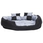 Cuscino per Cani Reversibile Lavabile Grigio e Nero 110x80x23cm Cuscino per Cani Reversibile Lavabile Grigio e Nero 110x80x23cm
