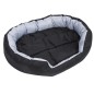 Cuscino per Cani Reversibile Lavabile Grigio e Nero 110x80x23cm Cuscino per Cani Reversibile Lavabile Grigio e Nero 110x80x23cm