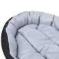 Cuscino per Cani Reversibile Lavabile Grigio e Nero 110x80x23cm Cuscino per Cani Reversibile Lavabile Grigio e Nero 110x80x23cm