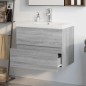 Mobile Bagno e Lavabo Integrato Grigio Sonoma Legno Multistrato Mobile Bagno e Lavabo Integrato Grigio Sonoma Legno Multistrato