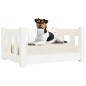 Cuccia per Cani Bianca 55,5x45,5x28cm in Legno Massello di Pino Cuccia per Cani Bianca 55,5x45,5x28cm in Legno Massello di Pino