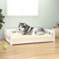 Cuccia per Cani Bianca 105,5x75,5x28 cm Legno Massello di Pino Cuccia per Cani Bianca 105,5x75,5x28 cm Legno Massello di Pino